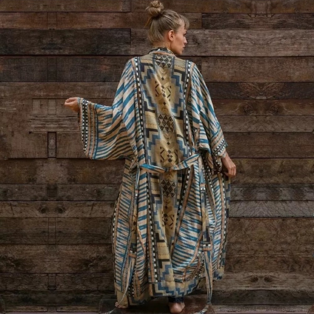 Nightbird Moroccan Cotton Elegant Kimono Duster - Picture 3 of 6